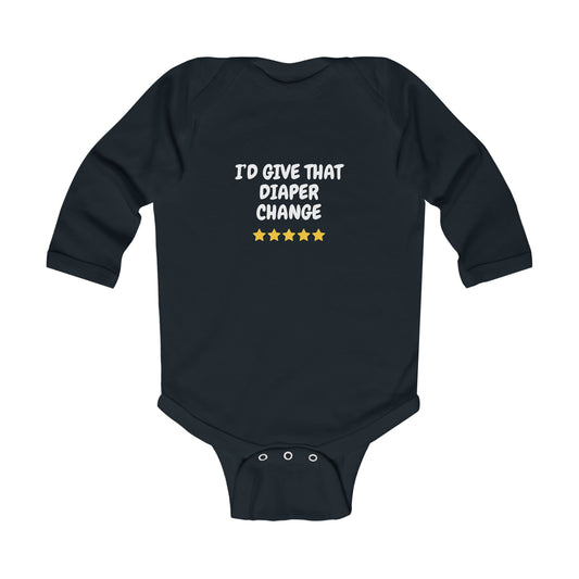 5 Star Diaper Change Infant Long Sleeve Bodysuit