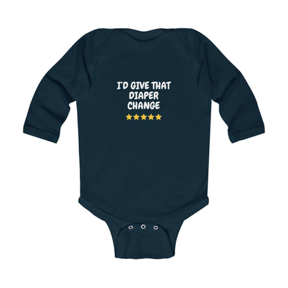 5 Star Diaper Change Infant Long Sleeve Bodysuit