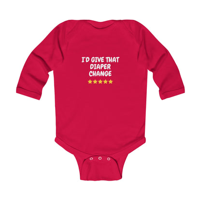 5 Star Diaper Change Infant Long Sleeve Bodysuit