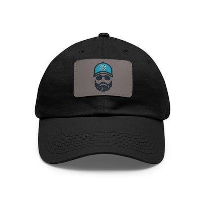 The Dada Leather Patch Dad Hat Black Grey patch Hats
