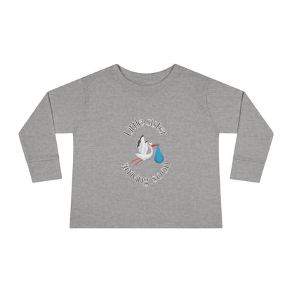 Little Sister Arriving Soon Toddler Long Sleeve Tee