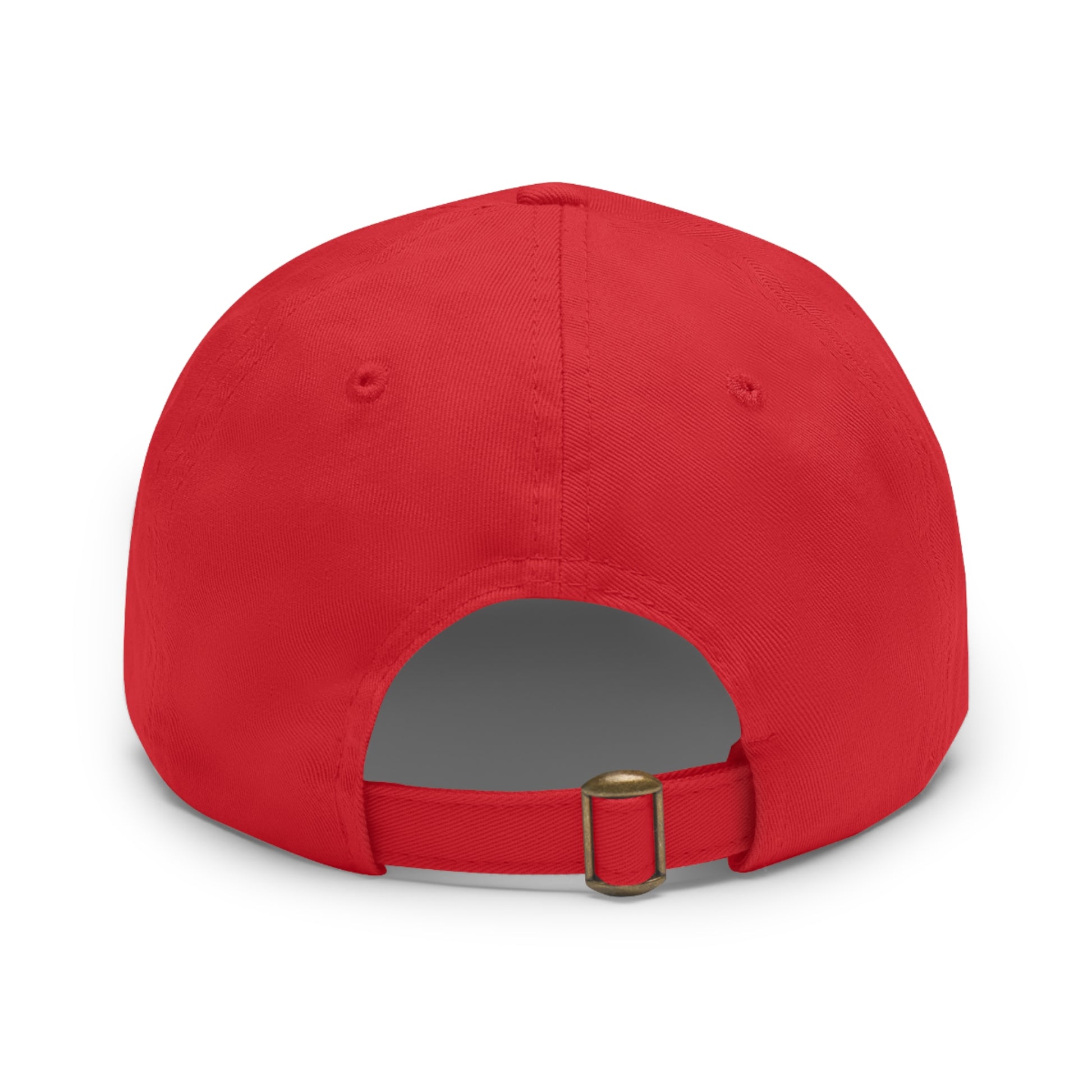 The Dada Leather Patch Dad Hat Red Grey Patch Hats