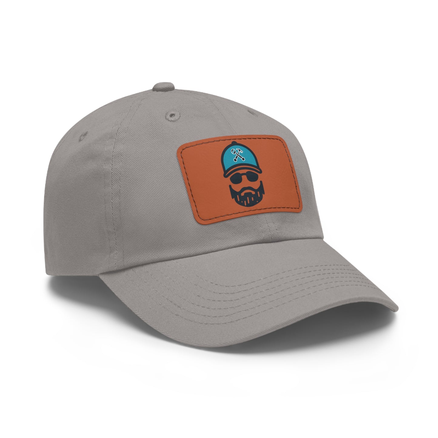 The Dada Leather Patch Dad Hat Grey Grey patch Hats