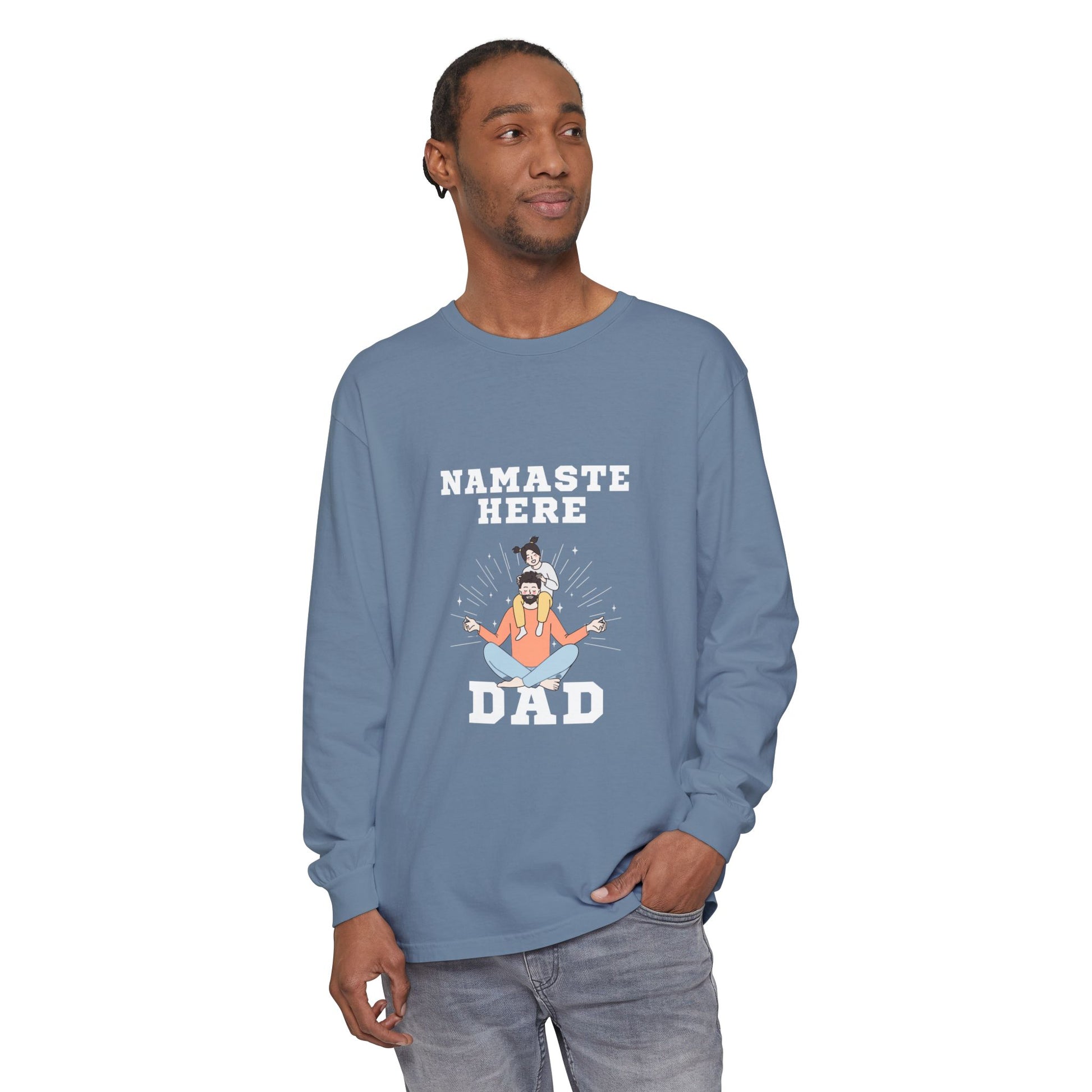 Namaste Here Dad Long Sleeve Tee Berry Long-sleeve